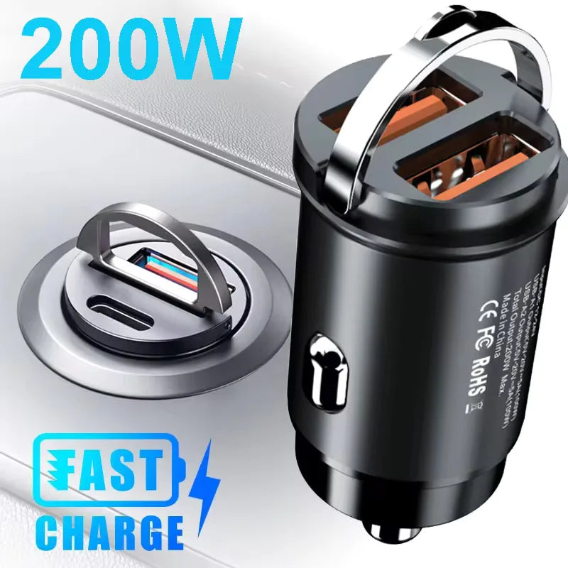 100W USB-C PD Car Charger – Fast Dual Port Quick Charge Adapter