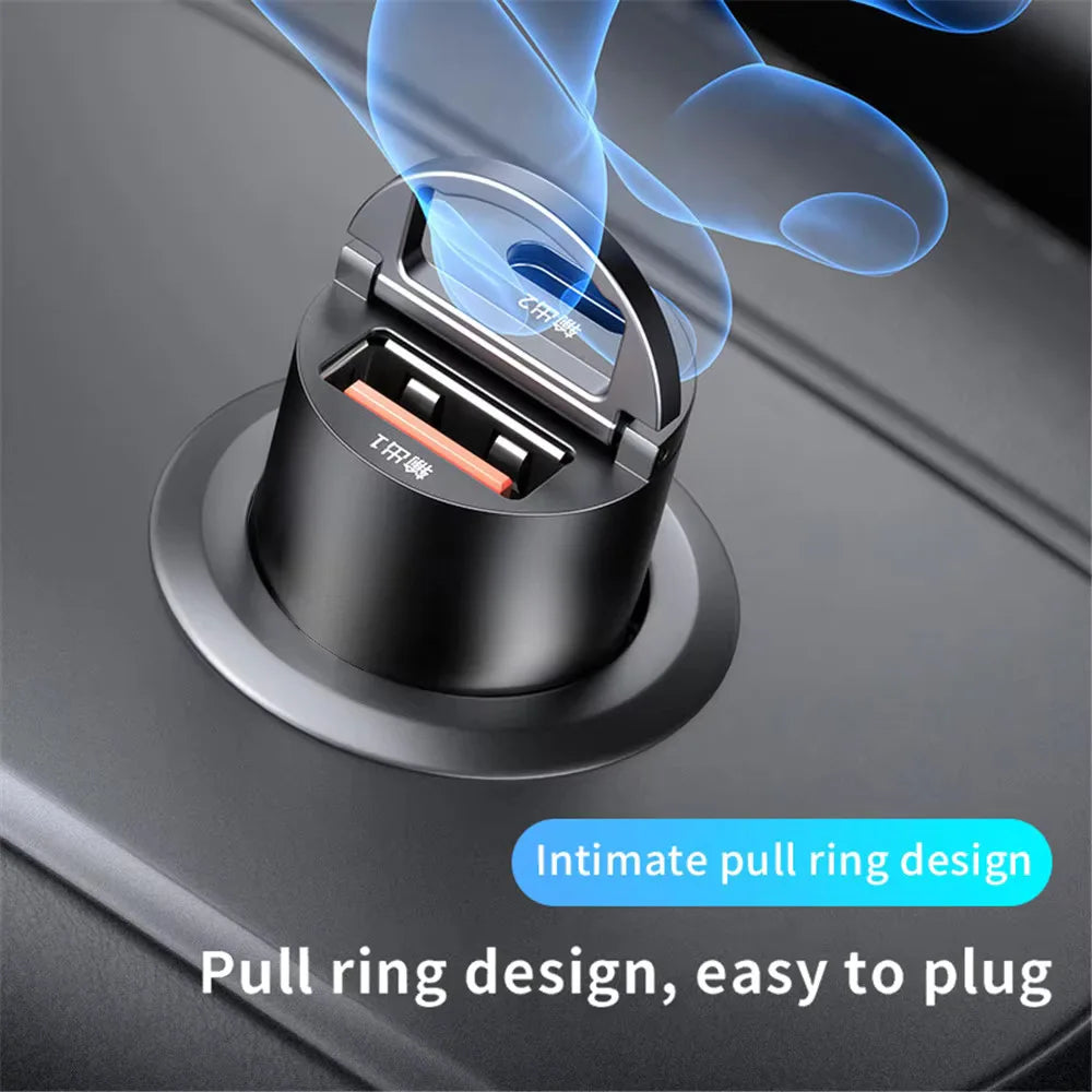 100W USB-C PD Car Charger – Fast Dual Port Quick Charge Adapter