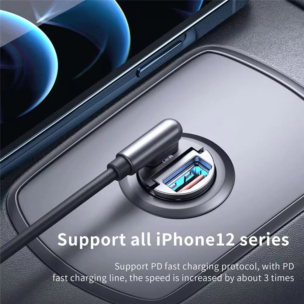 100W USB-C PD Car Charger – Fast Dual Port Quick Charge Adapter