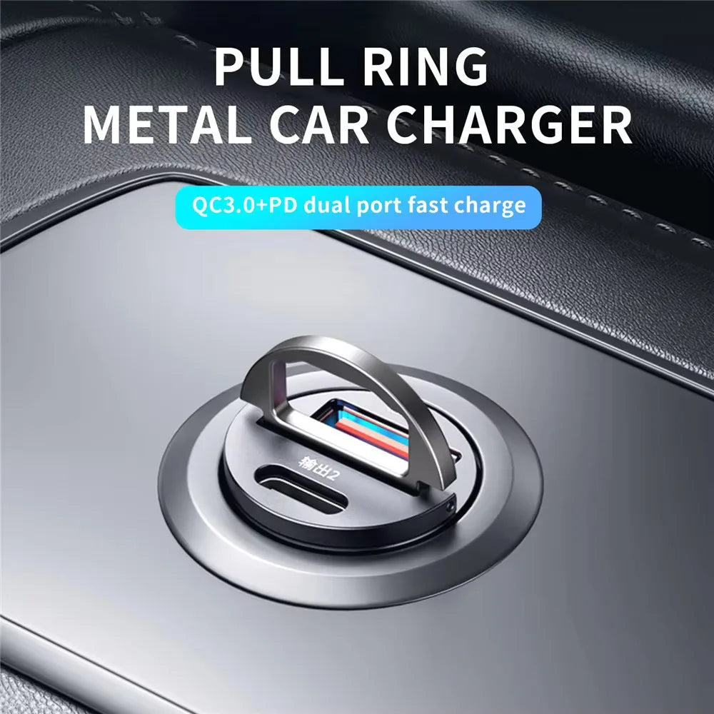 100W USB-C PD Car Charger – Fast Dual Port Quick Charge Adapter